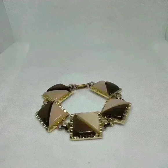 Vintage brown and cream bracelet - Picture 1 of 2